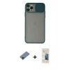 MARSİLYAN™- iPhone 11 Pro Kılıf Vadi Çizgi - Siyah 6D Mat Seramik Hayalet Nano Ekran Koruyucu + Shine Kamera Lens Koruma Cam - SH