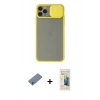 MARSİLYAN™- iPhone 11 Pro Kılıf Vadi Çizgi - Siyah 6D Mat Seramik Hayalet Nano Ekran Koruyucu + Shine Kamera Lens Koruma Cam - GS