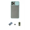 MARSİLYAN™- iPhone 11 Pro Kılıf Vadi Çizgi - Siyah Joko Magic 5D Hayalet Cam + Gold Shine Kamera Lens Koruma Cam