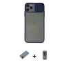 MARSİLYAN™- iPhone 11 Pro Kılıf Vadi Çizgi - Siyah Joko Magic 5D Hayalet Cam + Gold Shine Kamera Lens Koruma Cam