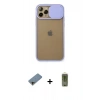 MARSİLYAN™- iPhone 11 Pro Kılıf Vadi Çizgi - Siyah Joko Magic 5D Hayalet Cam + Gold Shine Kamera Lens Koruma Cam