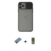 MARSİLYAN™- iPhone 11 Pro Kılıf Vadi Çizgi - Siyah Joko Magic 5D Hayalet Cam + Metal Kamera Lens Koruma Cam - KI