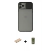 MARSİLYAN™- iPhone 11 Pro Kılıf Vadi Çizgi - Siyah Joko Magic 5D Hayalet Cam + Renkli Kamera Lens Koruma Cam - SI