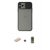 MARSİLYAN™- iPhone 11 Pro Kılıf Vadi Çizgi - Siyah Joko Magic 5D Hayalet Cam + Renkli Kamera Lens Koruma Cam - MI