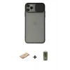 MARSİLYAN™- iPhone 11 Pro Kılıf Vadi Çizgi - Siyah Joko Magic 5D Hayalet Cam + Renkli Kamera Lens Koruma Cam - TU