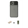 MARSİLYAN™- iPhone 11 Pro Kılıf Vadi Çizgi - Siyah Joko Magic 5D Hayalet Cam + Renkli Kamera Lens Koruma Cam - YL