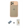 MARSİLYAN™- iPhone 11 Pro Kılıf Vadi Çizgi - Siyah Mat Seramik Nano Ekran Koruyucu + Shine Kamera Lens Koruma Cam - GD