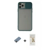 MARSİLYAN™- iPhone 11 Pro Kılıf Vadi Çizgi - Siyah Mat Seramik Nano Ekran Koruyucu + Shine Kamera Lens Koruma Cam - GD