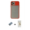 MARSİLYAN™- iPhone 11 Pro Kılıf Vadi Çizgi - Siyah Mat Seramik Nano Ekran Koruyucu + Shine Kamera Lens Koruma Cam - GD