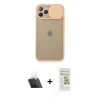 MARSİLYAN™- iPhone 11 Pro Kılıf Vadi Çizgi - Siyah Mat Seramik Nano Ekran Koruyucu + Kamera Lens Koruma Cam - SF