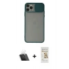 MARSİLYAN™- iPhone 11 Pro Kılıf Vadi Çizgi - Siyah Mat Seramik Nano Ekran Koruyucu + Kamera Lens Koruma Cam - SF