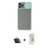 MARSİLYAN™- iPhone 11 Pro Kılıf Vadi Çizgi - Siyah Mat Seramik Nano Ekran Koruyucu + Kamera Lens Koruma Cam - SF