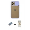 MARSİLYAN™- iPhone 11 Pro Kılıf Vadi Çizgi - Siyah Mat Seramik Nano Ekran Koruyucu + Metal Kamera Lens Koruma Cam - KI