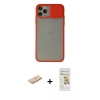 MARSİLYAN™- iPhone 11 Pro Kılıf Vadi Çizgi - Siyah Mat Seramik Nano Ekran Koruyucu + Renkli Kamera Lens Koruma Cam - MI