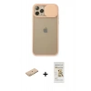 MARSİLYAN™- iPhone 11 Pro Kılıf Vadi Çizgi - Siyah Mat Seramik Nano Ekran Koruyucu + Renkli Kamera Lens Koruma Cam - SI