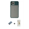 MARSİLYAN™- iPhone 11 Pro Kılıf Vadi Çizgi - Siyah Mat Seramik Nano Ekran Koruyucu + Shine Kamera Lens Koruma Cam - PE