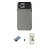 MARSİLYAN™- iPhone 11 Pro Kılıf Vadi Çizgi - Siyah Mat Seramik Nano Ekran Koruyucu + Shine Kamera Lens Koruma Cam - SH