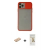 MARSİLYAN™- iPhone 11 Pro Kılıf Vadi Çizgi - Siyah Mat Seramik Nano Ekran Koruyucu + Renkli Kamera Lens Koruma Cam - TU