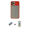 MARSİLYAN™- iPhone 11 Pro Kılıf Vadi Çizgi - Siyah Polymer Nano Ekran Koruyucu + Shine Kamera Lens Koruma Cam - GI