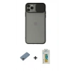 MARSİLYAN™- iPhone 11 Pro Kılıf Vadi Çizgi - Siyah Polymer Nano Ekran Koruyucu + Shine Kamera Lens Koruma Cam - GI
