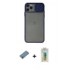 MARSİLYAN™- iPhone 11 Pro Kılıf Vadi Çizgi - Siyah Polymer Nano Ekran Koruyucu + Shine Kamera Lens Koruma Cam - GS