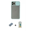 MARSİLYAN™- iPhone 11 Pro Kılıf Vadi Çizgi - Siyah Polymer Nano Ekran Koruyucu + Shine Kamera Lens Koruma Cam - GS