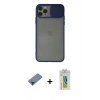 MARSİLYAN™- iPhone 11 Pro Kılıf Vadi Çizgi - Siyah Polymer Nano Ekran Koruyucu + Metal Kamera Lens Koruma Cam - KI