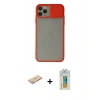 MARSİLYAN™- iPhone 11 Pro Kılıf Vadi Çizgi - Siyah Polymer Nano Ekran Koruyucu + Renkli Kamera Lens Koruma Cam - YL