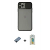 MARSİLYAN™- iPhone 11 Pro Kılıf Vadi Çizgi - Siyah Polymer Nano Ekran Koruyucu + Shine Kamera Lens Koruma Cam - SH