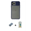 MARSİLYAN™- iPhone 11 Pro Kılıf Vadi Çizgi - Siyah Polymer Nano Ekran Koruyucu + Shine Kamera Lens Koruma Cam - SH