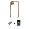 MARSİLYAN™- iPhone 11 Pro Kılıf Vadi Minimal - Şeffaf 360 Full Body Arka Koruyucu + Shine Kamera Lens Koruma Cam - MI