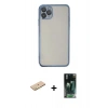 MARSİLYAN™- iPhone 11 Pro Kılıf Vadi Minimal - Şeffaf 360 Full Body Arka Koruyucu + Sarı Renkli Kamera Lens Koruma Cam