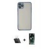 MARSİLYAN™- iPhone 11 Pro Kılıf Vadi Minimal - Şeffaf 360 Full Body Arka Koruyucu + Kamera Lens Koruma Cam - SF