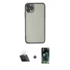 MARSİLYAN™- iPhone 11 Pro Kılıf Vadi Minimal - Şeffaf 360 Full Body Arka Koruyucu + Kamera Lens Koruma Cam - SF