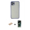 MARSİLYAN™- iPhone 11 Pro Kılıf Vadi Minimal - Şeffaf 360 Full Body Arka Koruyucu + Renkli Kamera Lens Koruma Cam - TU