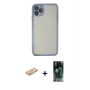 MARSİLYAN™- iPhone 11 Pro Kılıf Vadi Minimal - Şeffaf 360 Full Body Arka Koruyucu + Renkli Kamera Lens Koruma Cam - TU