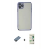 MARSİLYAN™- iPhone 11 Pro Kılıf Vadi Minimal - Siyah 20D Premium Cam Ekran Koruyucu + Shine Kamera Lens Koruma Cam - GD