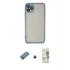 MARSİLYAN™- iPhone 11 Pro Kılıf Vadi Minimal - Siyah 20D Premium Cam Ekran Koruyucu + Shine Kamera Lens Koruma Cam - GD
