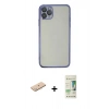 MARSİLYAN™- iPhone 11 Pro Kılıf Vadi Minimal - Siyah 20D Premium Cam Ekran Koruyucu + Renkli Kamera Lens Koruma Cam - MI