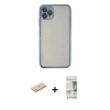 MARSİLYAN™- iPhone 11 Pro Kılıf Vadi Minimal - Siyah 20D Premium Cam Ekran Koruyucu + Renkli Kamera Lens Koruma Cam - MI