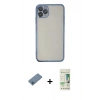 MARSİLYAN™- iPhone 11 Pro Kılıf Vadi Minimal - Siyah 20D Premium Cam Ekran Koruyucu + Shine Kamera Lens Koruma Cam - MI