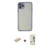 MARSİLYAN™- iPhone 11 Pro Kılıf Vadi Minimal - Siyah 20D Premium Cam Ekran Koruyucu + Renkli Kamera Lens Koruma Cam - SI