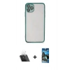MARSİLYAN™- iPhone 11 Pro Kılıf Vadi Minimal - Siyah 34D Izgaralı Cam + Kamera Lens Koruma Cam - SF