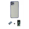 MARSİLYAN™- iPhone 11 Pro Kılıf Vadi Minimal - Siyah 360 Mat Full Body Arka Koruyucu + Shine Kamera Lens Koruma Cam - SH