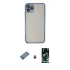 MARSİLYAN™- iPhone 11 Pro Kılıf Vadi Minimal - Siyah 360 Mat Full Body Arka Koruyucu + Shine Kamera Lens Koruma Cam - MI