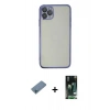 MARSİLYAN™- iPhone 11 Pro Kılıf Vadi Minimal - Siyah 360 Mat Full Body Arka Koruyucu + Shine Kamera Lens Koruma Cam - MI