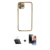 MARSİLYAN™- iPhone 11 Pro Kılıf Vadi Minimal - Siyah 3D Antistatik Mat Seramik Nano Ekran Koruyucu + Kamera Lens Koruma Cam - SF