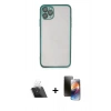 MARSİLYAN™- iPhone 11 Pro Kılıf Vadi Minimal - Siyah 3D Antistatik Mat Seramik Nano Ekran Koruyucu + Kamera Lens Koruma Cam - SF