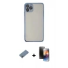 MARSİLYAN™- iPhone 11 Pro Kılıf Vadi Minimal - Siyah 3D Antistatik Mat Seramik Nano Ekran Koruyucu + Shine Kamera Lens Koruma Cam - SABE