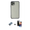 MARSİLYAN™- iPhone 11 Pro Kılıf Vadi Minimal - Siyah 3D Antistatik Mat Seramik Nano Ekran Koruyucu + Shine Kamera Lens Koruma Cam - SH